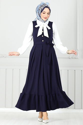 moda selvim Fular Yakalı Jile Takım 4462NFC1010 Laci - Thumbnail