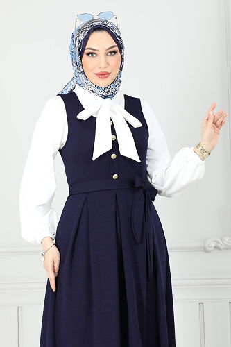 moda selvim Fular Yakalı Jile Takım 4462NFC1010 Laci - Thumbnail