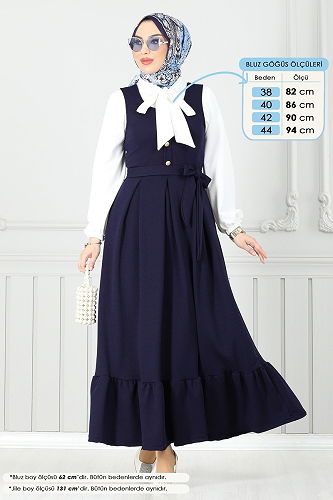 moda selvim Fular Yakalı Jile Takım 4462NFC1010 Laci - Thumbnail