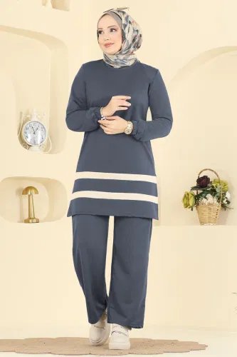 E.T.T. - Garni Detaylı İki İplik Takım 1004ETT926 Füme