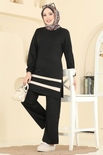 E.T.T. - Garni Detaylı İki İplik Takım 1004ETT926 Siyah