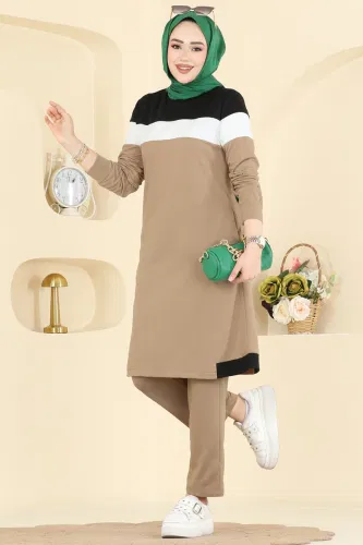 S.L. - Garni Detaylı İki İplik Takım 2794SL432 Koyu Vizyon&Siyah