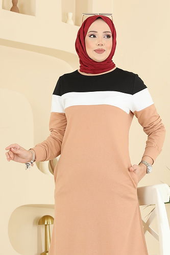 moda selvim Garni Detaylı İki İplik Takım 2794SL432 Vizyon&Siyah - Thumbnail