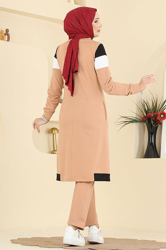 moda selvim Garni Detaylı İki İplik Takım 2794SL432 Vizyon&Siyah - Thumbnail