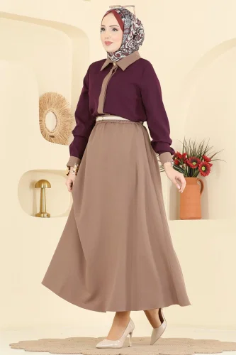 S.L.K. - Garnili 2 li Etekli Takım 2852SLK540 Bordo&Vizyon