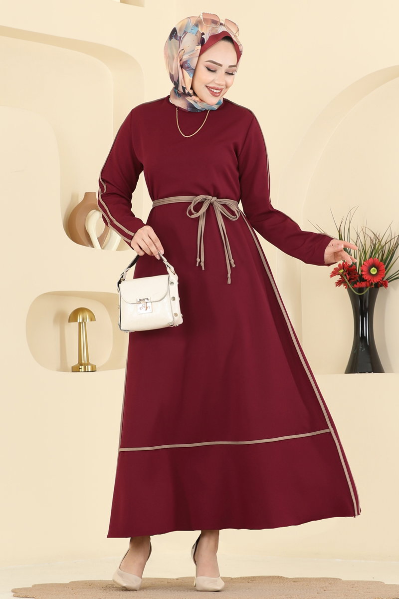 Garnili Dabıl Elbise 2781SL432 Bordo