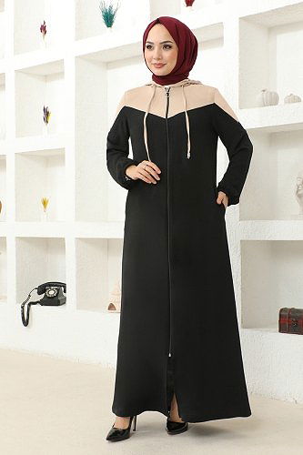 moda selvim Garnili Mevsimlik Ferace MSL8084 Vizyon - Thumbnail