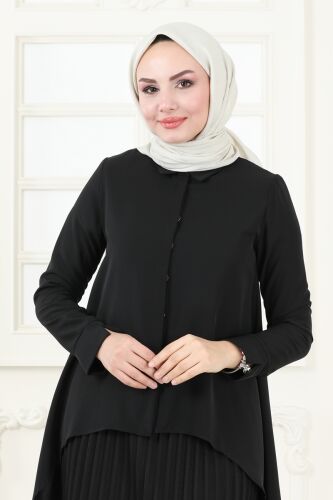 moda selvim Geometrik Desen Jakar Eşarp Serisi 202MDI1081 Bej - Thumbnail
