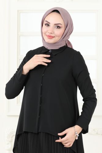 moda selvim Geometrik Desen Jakar Eşarp Serisi 202MDI1081 Gül Kurusu - Thumbnail