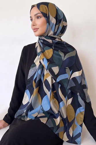 moda selvim Geometrik Desen Soft Şal 17AFV475 Laci - Thumbnail