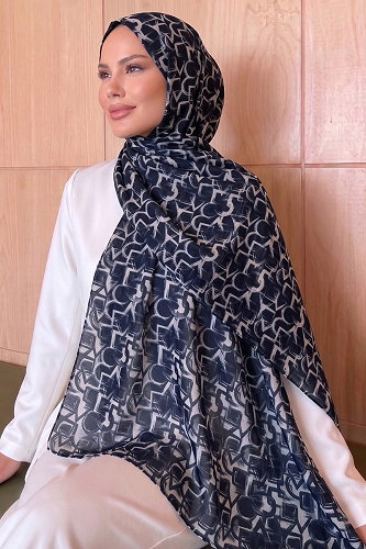 moda selvim Geometrik Desen Soft Şal Serisi 207AFV475 Laci - Thumbnail