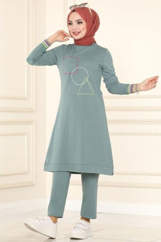 A.S.Y. - Geometrik Desenli Spor Takım 9999ASY563 Mint