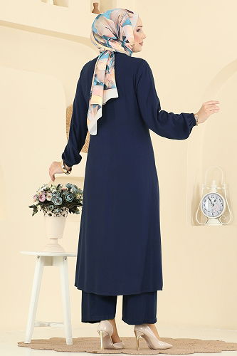 moda selvim Gizli Düğmeli Belmando Takım 0340BG354 Laci - Thumbnail