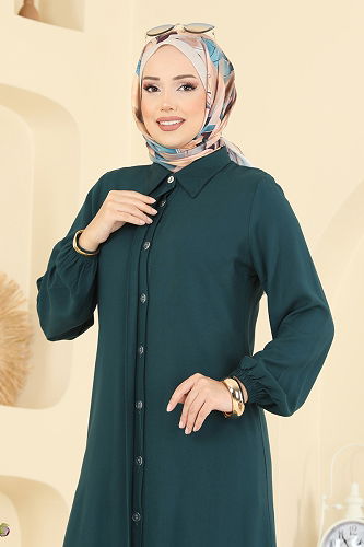 moda selvim Gizli Düğmeli Belmando Takım 0340BG354 Petrol - Thumbnail