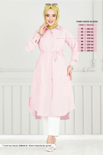 MRV H.B.S. - Gizli Düğmeli Tunik 3106HBS932-M Kırmızı