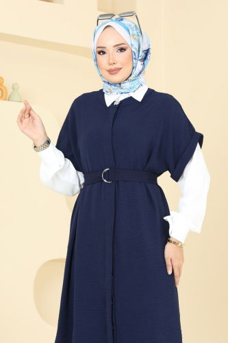 moda selvim Gizli Düğmeli Üçlü Takım 384DVL817 Laci - Thumbnail