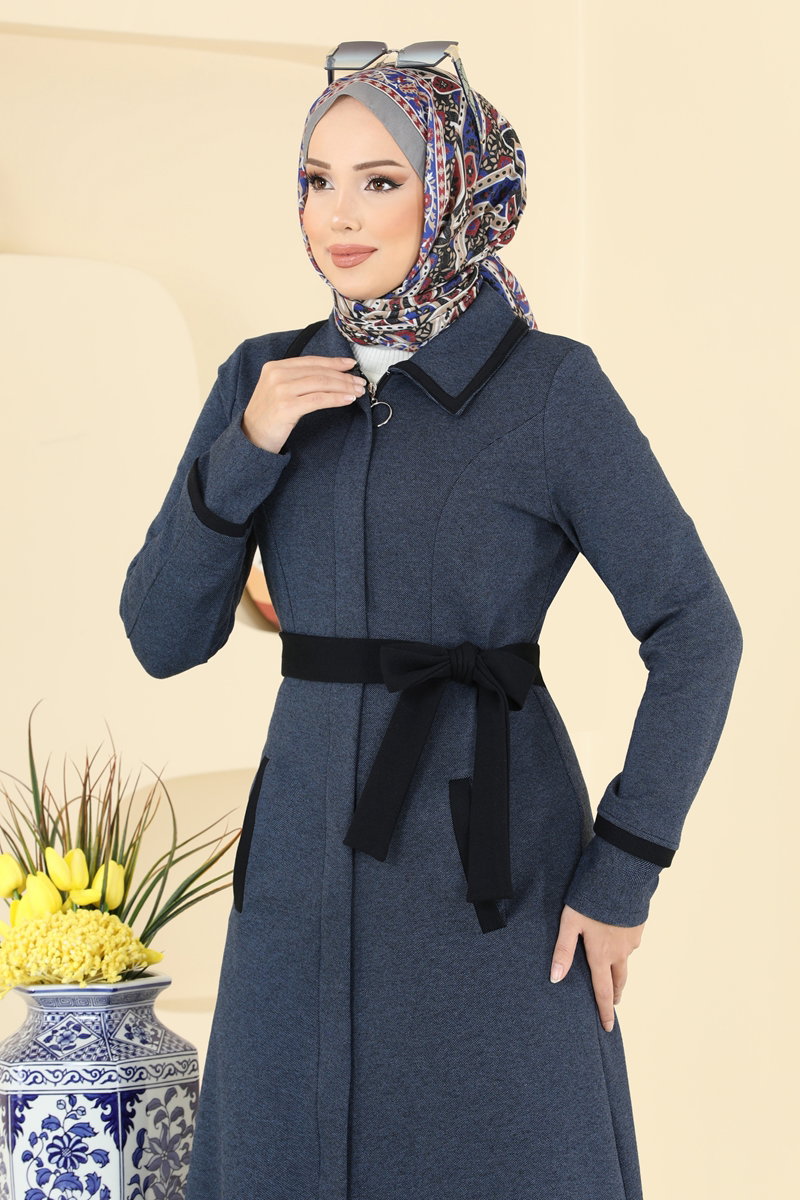 Gizli Fermuarlı Tivit Ferace ASM9167 Laci