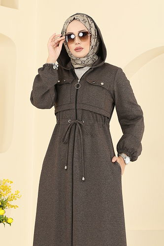 moda selvim Göğüs Cep Detaylı Ferace 2738SL432 Vizyon - Thumbnail