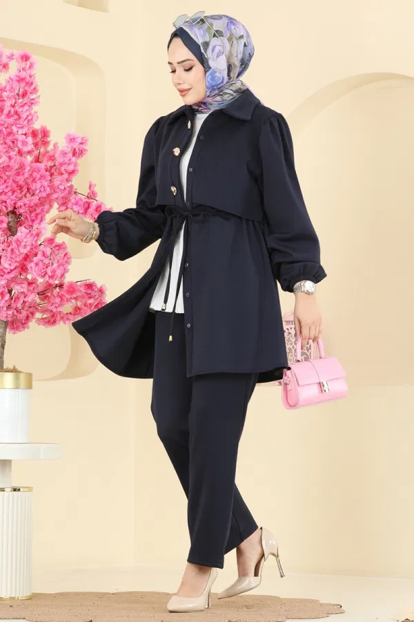 Modaselvim Kombin Gold Aksesuar Düğmeli Takım 3227HBS856 Laci