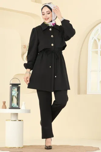 H.B.S. - Gold Aksesuar Düğmeli Takım 3227HBS856 Siyah