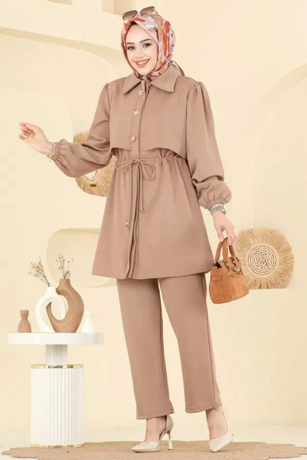 Modaselvim Kombin Gold Aksesuar Düğmeli Takım 3227HBS856 Vizyon