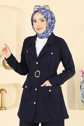 moda selvim Gold Aksesuarlı Dabıl Takım 2804SL432 Laci - Thumbnail