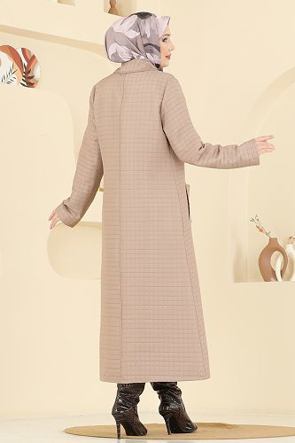 moda selvim Gold Düğme Detaylı Kap 1416ORG1169 Vizyon - Thumbnail