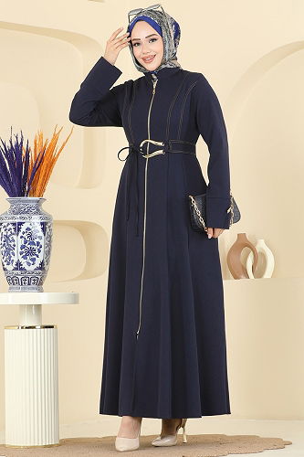 moda selvim Gold Fermuarlı Dabıl Ferace 2786SL432 Laci - Thumbnail