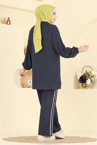 moda selvim Gold Fermuarlı Modal Takım 3287HBS856 Antrasit - Thumbnail