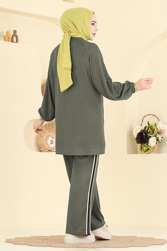 moda selvim Gold Fermuarlı Modal Takım 3287HBS856 Çağla - Thumbnail