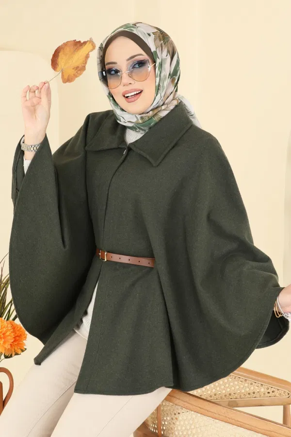 Modaselvim Panço Gömlek Yaka Kaşe Panço 5035ERK1158 Haki