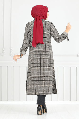 moda selvim Gömlek Yakalı Kışlık Takım 24603UKB929-M Vizyon - Thumbnail