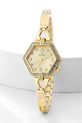 moda selvim Göz Alıcı Zarif Saat 8762CLSK1184 Gold - Thumbnail