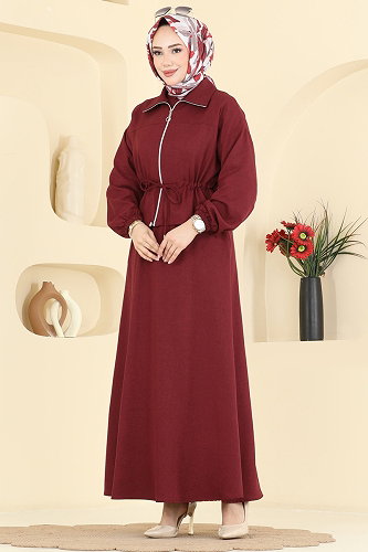 moda selvim Gümüş Fermuarlı 2 li Takım 3088KTR750 Bordo - Thumbnail