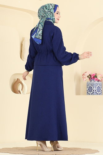 moda selvim Gümüş Fermuarlı 2 li Takım 3088KTR750 Laci - Thumbnail