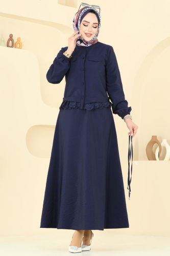 moda selvim Güpür Detay Etekli Takım 2675SL432 Laci - Thumbnail