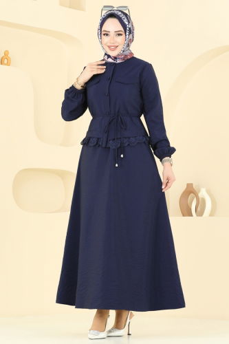 moda selvim Güpür Detay Etekli Takım 2675SL432 Laci - Thumbnail