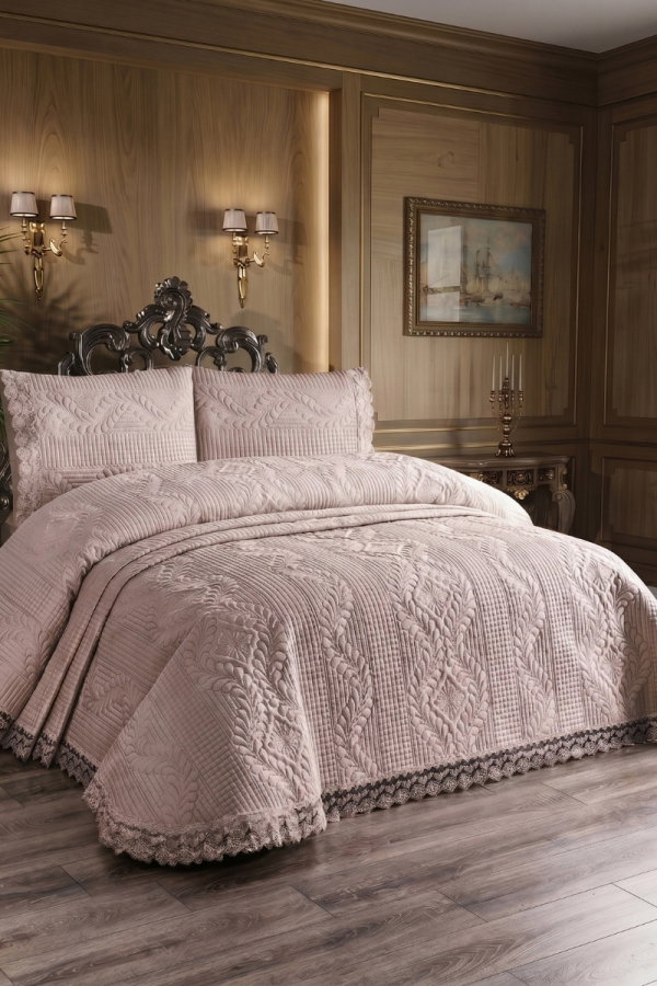 Modaselvim EV YAŞAM Güpürlü Çift Kişilik Yatak Örtüsü 1042HB1195 Vizyon