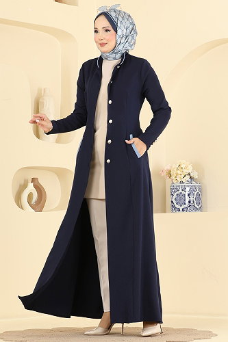 moda selvim Hakim Yaka Cepli Ferace 2960SL432 Laci - Thumbnail