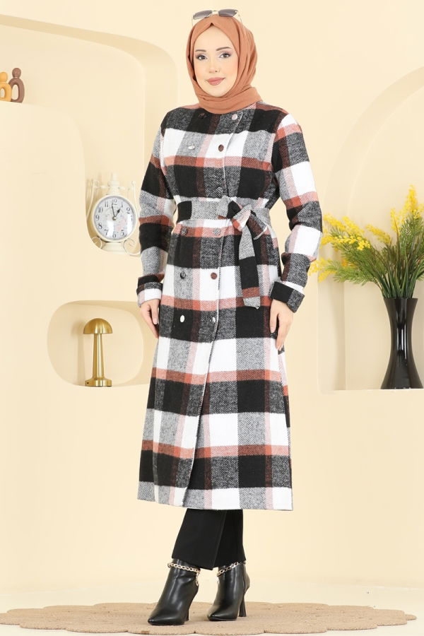 Modaselvim Kap / Kaban Hakim Yaka Ekose Kap 24087UKBK1160 Siyah