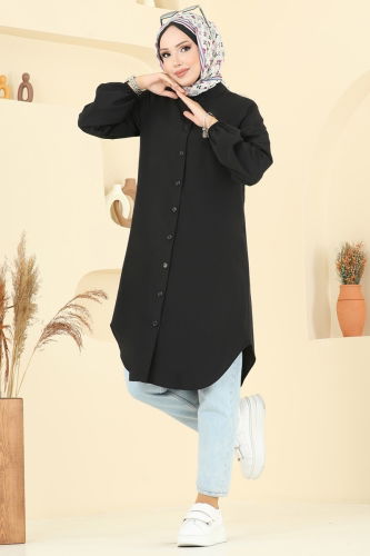 P.R.M. - Hakim Yaka Terikoton Tunik 4517PM271 Siyah