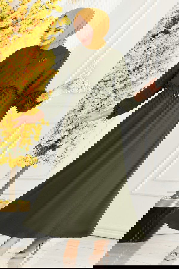 Modaselvim NET 20%+20% DISCOUNT IN THE CARD Dress 330MP806 Khaki