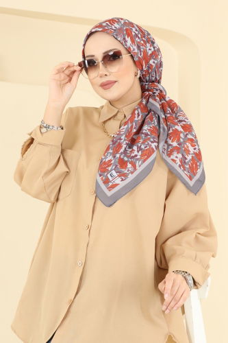 E.R.B. - Hazan Desen Soft Eşarp Serisi 509ERB1087 Gri