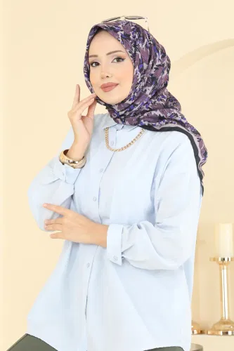 E.R.B. - Hazan Desen Soft Eşarp Serisi 509ERB1087 Lila&Siyah