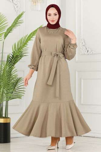 moda selvim Dress 234DVL817 Beige - Thumbnail