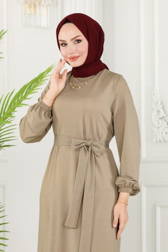 moda selvim Dress 234DVL817 Beige - Thumbnail