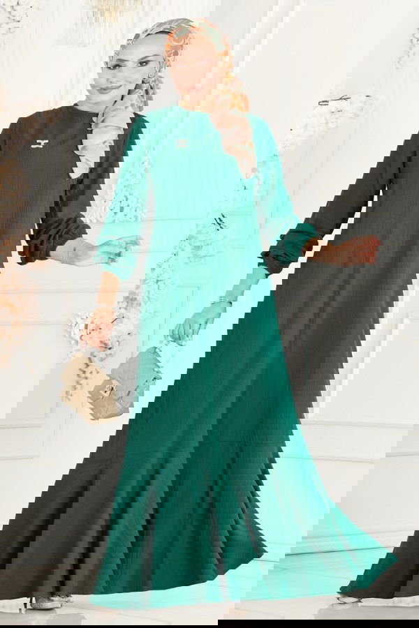 Modaselvim خصم صافٍ20%+20% في سلة التسوق الفستان زيتي 3002PM271