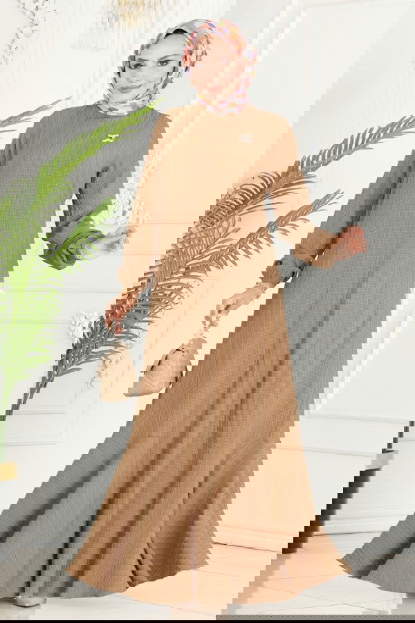 Modaselvim خصم صافٍ20%+20% في سلة التسوق الفستان بيج 3002PM271