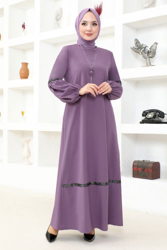 MRV A.S.M. - Hijab Dress with Necklace ASM2676-M Lilac