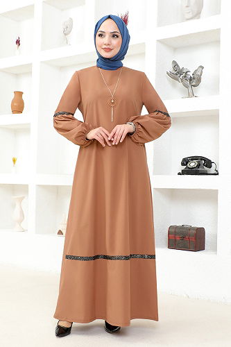 moda selvim الفستانASM2676-M طابا - Thumbnail